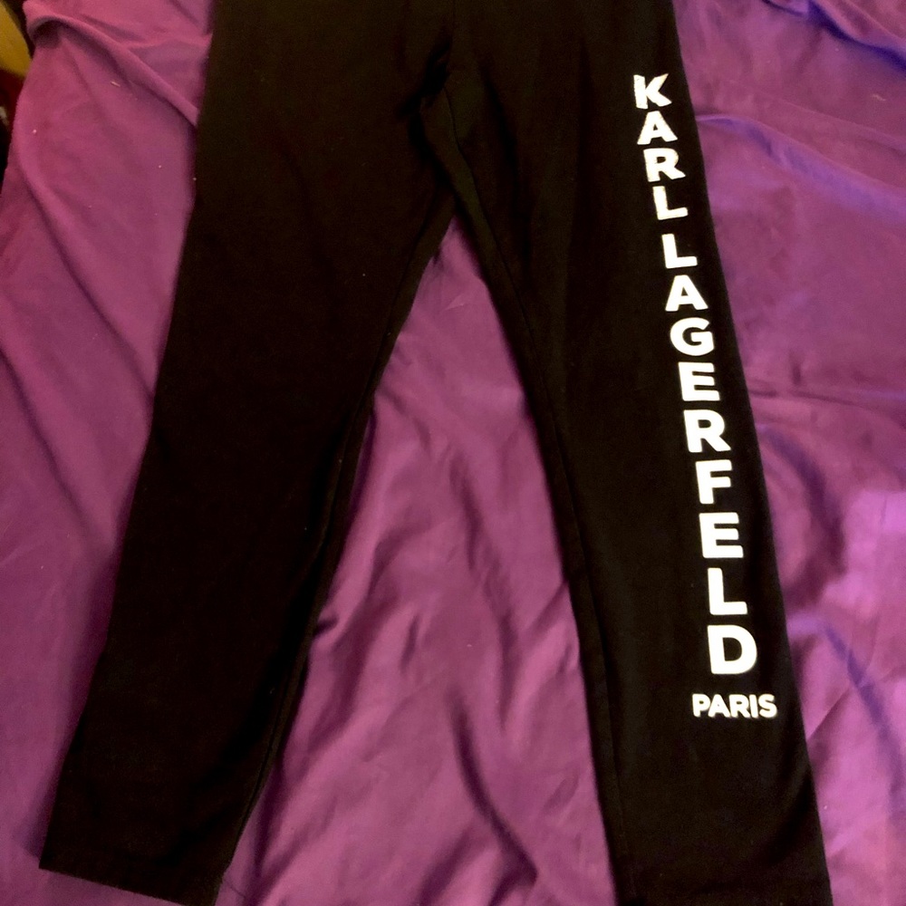 Karl Lagerfeld Black Leggings. NWOT. Size M. Excellent Condition.